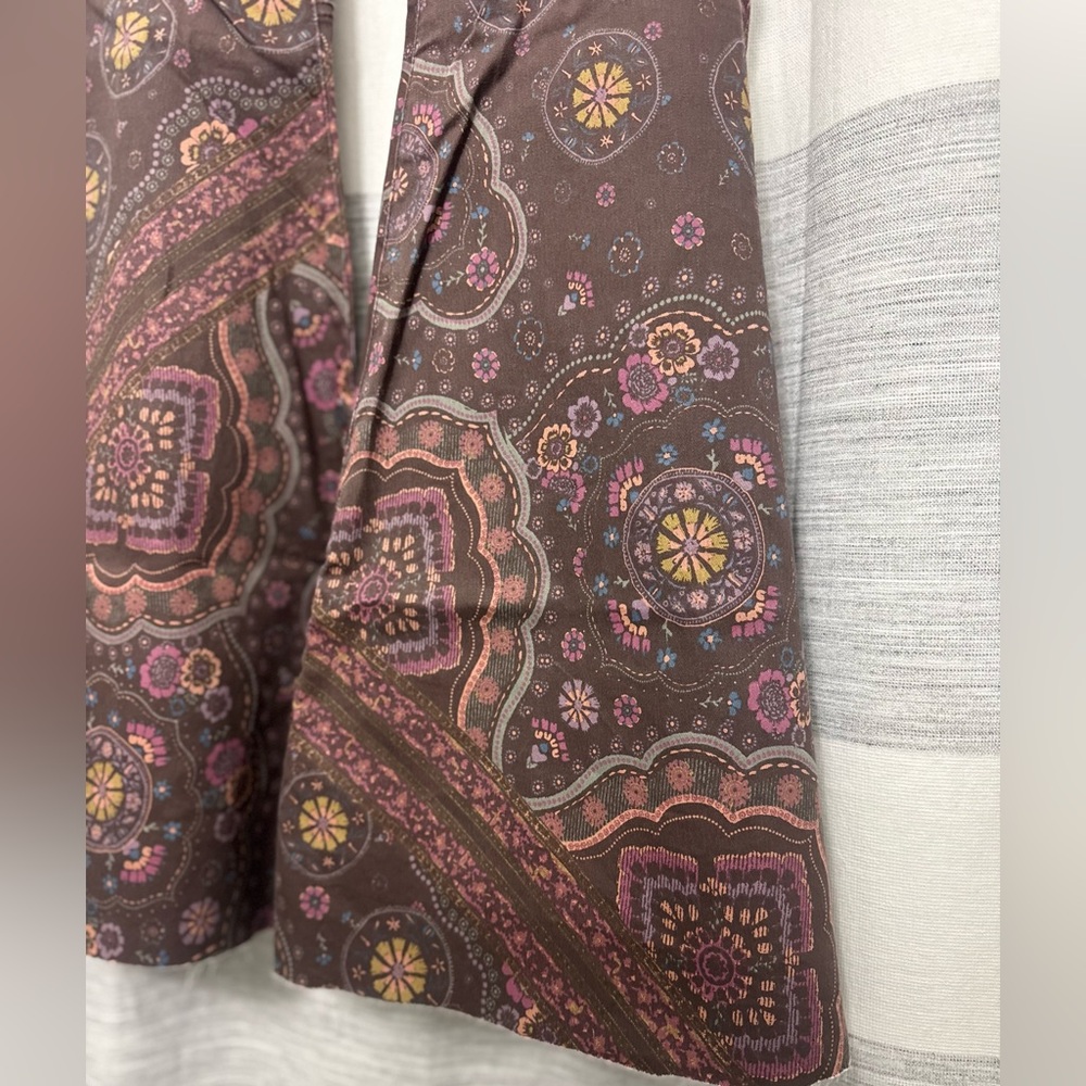 We The Free People Just Float On Retro Printed Flare Bell Bottoms Jeans | 26 - Picture 4 of 11